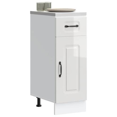 vidaXL Keuken onderkast Kalmar bewerkt hout hoogglans wit, Huis en Inrichting, Keuken | Keukenelementen, Wit, Nieuw, Verzenden
