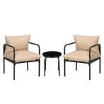 Tuinset - Bistro - 3-delig - Staal/Beige, Ophalen of Verzenden, Nieuw