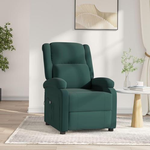 vidaXL Fauteuil verstelbaar elektrisch stof donkergroen, Huis en Inrichting, Fauteuils, Nieuw, Verzenden