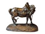Théodore Gechter - Beeldje, Petit bronze « cheval de trait