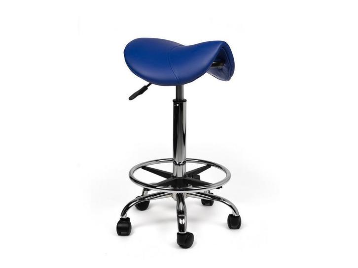 Zadelkruk Blauw - Hoge uitvoering met Voetsteun, Huis en Inrichting, Krukjes, In hoogte verstelbaar, Nieuw, Kunststof