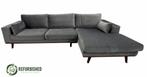 Refurbished 4-zits hoekbank antraciet | 6 mnd garantie!, 250 tot 300 cm, Velours, Hoekbank, Zo goed als nieuw