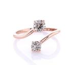 Zonder minimumprijs - Ring - 14 karaat Roségoud - 0.67ct., Nieuw