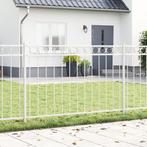 vidaXL Tuinhek met boog 1,7x0,8 m staal wit, Tuin en Terras, Verzenden, Nieuw, IJzer