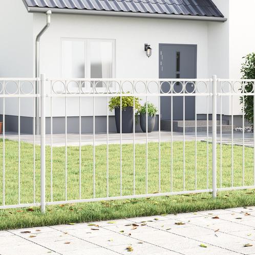 vidaXL Tuinhek met boog 1,7x0,8 m staal wit, Tuin en Terras, Schuttingen, Nieuw, IJzer, Verzenden