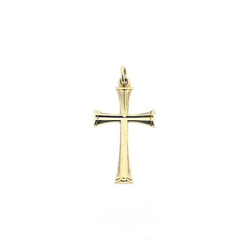 Gouden hanger van een kruis (religieus, kruis kettinghanger), Sieraden, Tassen en Uiterlijk, Bedels, Gebruikt, Overige merken