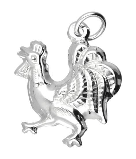 Zilveren Haan ketting hanger, Sieraden, Tassen en Uiterlijk, Kettinghangers, Verzenden