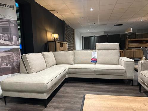 Hoekbank Barrio Stof Bloq Beige - Pronto Wonen, Huis en Inrichting, Banken | Bankstellen, 200 tot 250 cm, 150 cm of meer, Hoekbank