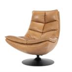 Fauteuil Sven - cognac boho leder, Huis en Inrichting, Fauteuils, Ophalen of Verzenden, Nieuw