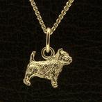 Gouden Norwich Terrier met staart ketting hanger - klein, Verzenden, Nieuw