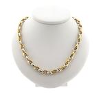 18 Krt. Bicolor gouden fantasie collier | 45 cm (witgoud), Sieraden, Tassen en Uiterlijk, Kettingen, Ophalen of Verzenden, Gebruikt