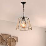 [lux.pro] Hanglamp Harrogate E27 zwart  en jute, Huis en Inrichting, Lampen | Hanglampen, Nieuw, Verzenden