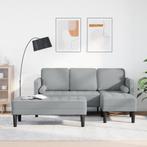 vidaXL 2-delige Bankenset met kussens stof lichtgrijs, Huis en Inrichting, Banken | Bankstellen, Verzenden, 150 tot 200 cm, Nieuw