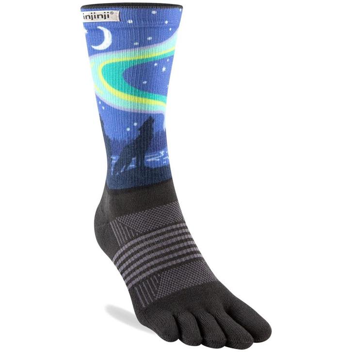 Injinji Womens Trail Midweight Crew  Paars/Blauw/Geel - 35-, Sport en Fitness, Bergsport en Wandelen, Kleding, Nieuw, Verzenden