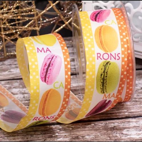 Lint macarons - taftrol 40mm x 20m frandole ribbon met draad, Huis en Inrichting, Woonaccessoires | Kunstplanten en Kunstbloemen