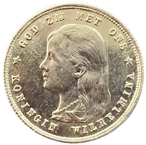 Gouden 10 gulden 1897 parels los Wilhelmina, Postzegels en Munten, Munten | Nederland, Losse munt, 10 gulden, Koningin Wilhelmina
