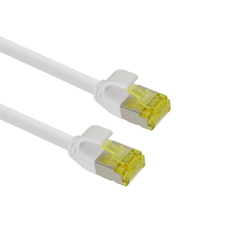 Ultra slim Patchkabel S/FTP Cat 6A Wit 3 M, Computers en Software, Pc- en Netwerkkabels, Nieuw, Ophalen of Verzenden