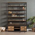 Boekenkast Mangohout Marvin 160x225 cm, Verzenden, Nieuw, Overige houtsoorten, Industriële meubels