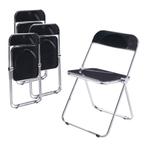 Klapstoel set van 4 Pornainen 74x46x47 cm zwart [en.casa], Huis en Inrichting, Stoelen, Verzenden, Nieuw