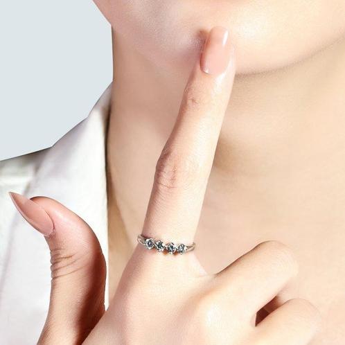 Ring - 18 karaat Witgoud - 0.60ct. tw. Diamant (Natuurlijk), Sieraden, Tassen en Uiterlijk, Ringen