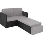 Wicker loungesofa Corfu - zwart / grijs, Tuin en Terras, Verzenden, Nieuw