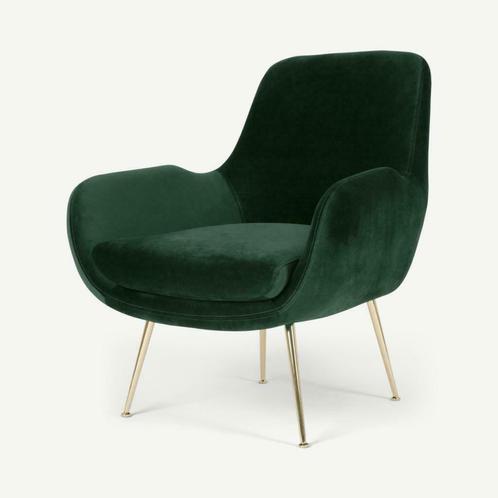 Moby fauteuil | dennengroen fluweel | MADE, Huis en Inrichting, Fauteuils, Nieuw, Verzenden
