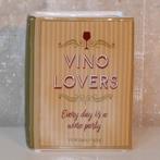 Blikvanger boekvaas met tekst Vino Lovers bijzonder cadeau, Huis en Inrichting, Ophalen of Verzenden, Nieuw