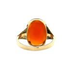 Ring met carneool 12 krt, Sieraden, Tassen en Uiterlijk, Ringen, Ophalen of Verzenden, Nieuw