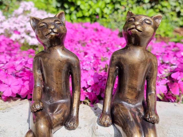 Beeldje - Dreaming cats - Brons, Antiek en Kunst, Kunst | Designobjecten