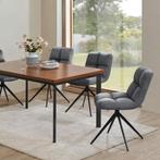 Eetkamerstoel / Draaistoel Dallas - Set van 2 - Donkergrijs, Huis en Inrichting, Stoelen, Verzenden, Nieuw