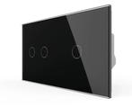 Livolo Touchscreen Lichtknop – Zwart | 2+1 | LED Dimmer, Ophalen of Verzenden, Nieuw, Schakelaar