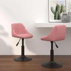 vidaXL Eetkamerstoelen draaibaar 2 st fluweel roze, Huis en Inrichting, Stoelen, Verzenden, Nieuw