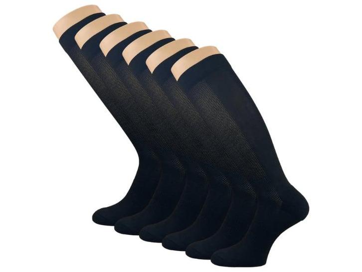6 paar Compressie Kniekousen - SQOTTON® - Zwart, Kleding | Heren, Sokken en Kousen, Verzenden