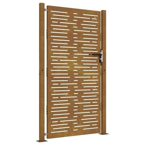 Poort Cortenstaal 105x205cm - Retourdeal - 40% Korting!, Tuin en Terras, Tuinhekken en Hekwerk, Met poort, Nieuw, IJzer, Tuinhek
