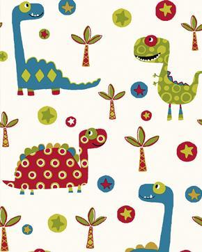 Cretonne Katoen Dino Docus Multicolor, Hobby en Vrije tijd, Stoffen en Lappen, Overige kleuren, Nieuw