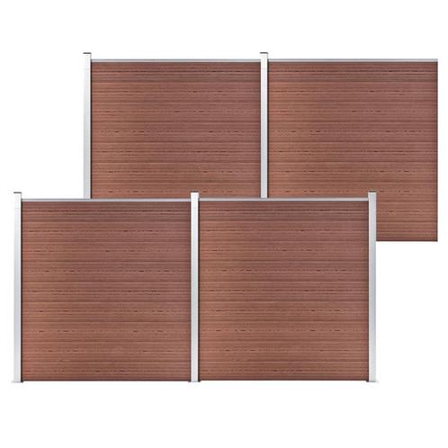 vidaXL Schutting 699x186 cm HKC bruin, Tuin en Terras, Schuttingen, Nieuw, Kunststof, 1 tot 2 meter, Verzenden