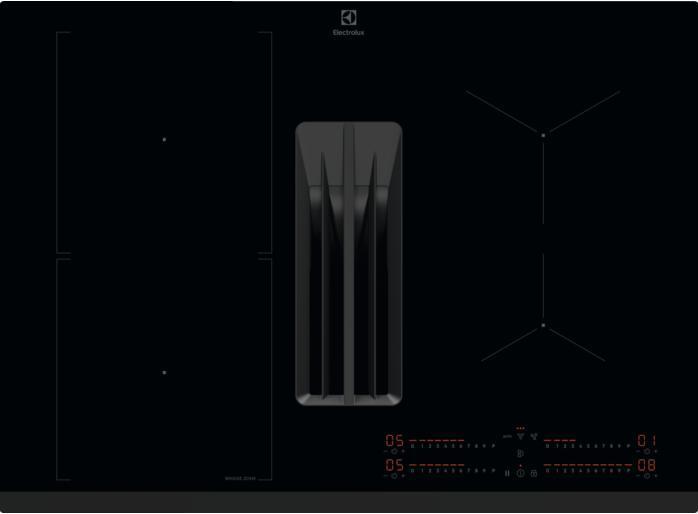Electrolux KCC73443 - Kookplaat met afzuiging, Witgoed en Apparatuur, Kookplaten, Inbouw, 4 kookzones, Nieuw, Inductie, Ophalen