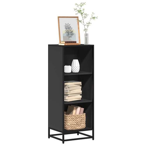 vidaXL Boekenkast 40x35x107,5 cm bewerkt hout zwart, Huis en Inrichting, Kasten | Boekenkasten, Nieuw, Overige houtsoorten, Verzenden