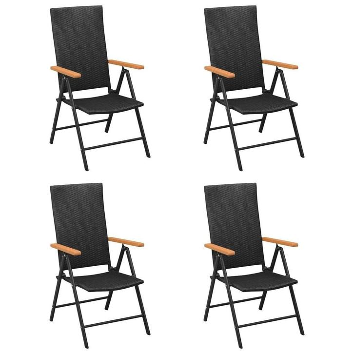 Tuinstoelen 4x poly rattan zwart | Retourdeal 46% Korting, Tuin en Terras, Tuinstoelen, Nieuw, Rotan, Ophalen of Verzenden