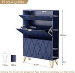 Schoenenrek - Schoenenkast - 80x24x120 cm - Blauw - UEV, Huis en Inrichting, Verzenden, Nieuw