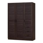 Kledingkast Finning 176x120x52 cm met 3 lades walnootkleurig, Verzenden, Nieuw