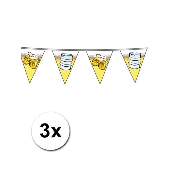 3x bier vlaggenlijnen 10 meter per stuk - Bierfeest/Oktobe.., Hobby en Vrije tijd, Feestartikelen, Verzenden