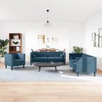 vidaXL 3-delige Loungeset Chesterfield met bolsters fluweel, Verzenden, Nieuw, Vierpersoons of meer, Stof