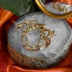 18 Krt. Gouden Figaro schakel armband | 19 cm, Sieraden, Tassen en Uiterlijk, Armbanden, Ophalen of Verzenden, Gebruikt, Overige kleuren