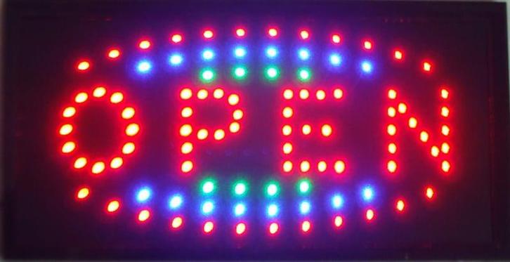 OPEN LED bord lamp verlichting lichtbak reclamebord #C12, Zakelijke goederen, Horeca | Meubilair en Inrichting, Verzenden