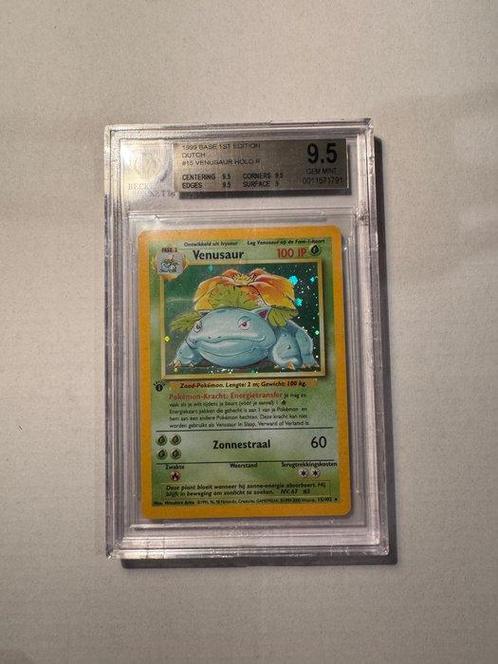 Pokémon - 1 Graded card - Venusaur 15 First edition, Foil -, Hobby en Vrije tijd, Verzamelkaartspellen | Pokémon