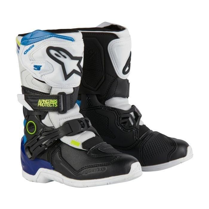 Alpinestars Tech 3S Youth Schoenen Wit Zwart Enamel Blauw, Motoren, Kleding | Motorkleding, Nieuw met kaartje, Laarzen, Verzenden