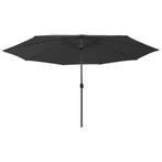 vidaXL Parasol met LED-verlichting 400 cm zwart, Tuin en Terras, Verzenden, Nieuw, Meer dan 4 meter