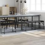 vidaXL Eetkamerbank 248x32x45 cm staal en kunstleer zwart, Huis en Inrichting, Tafels | Eettafels, Verzenden, Nieuw
