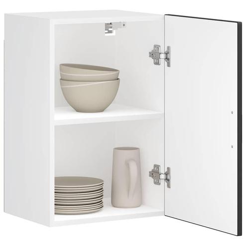 vidaXL Keukenwandkast Porto bewerkt hout zwart, Huis en Inrichting, Keuken | Keukenelementen, Zwart, Nieuw, Verzenden